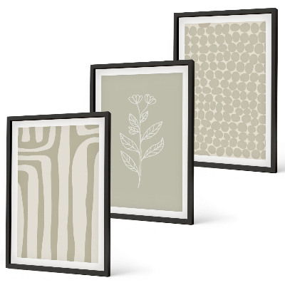 Conjunto de quadros para sala de estar padrões geométricos de plantas