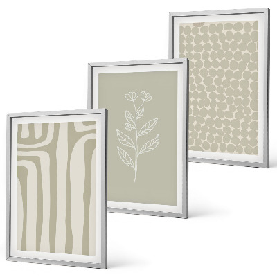 Conjunto de quadros para sala de estar padrões geométricos de plantas