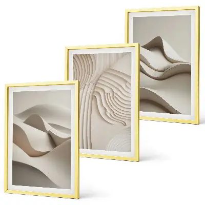 Composição de quadros moderna com ondas bege abstratas