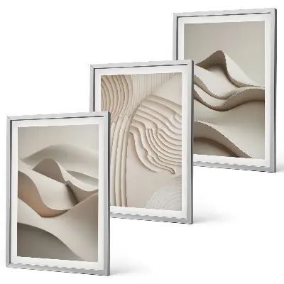 Composição de quadros moderna com ondas bege abstratas
