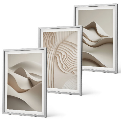 Composição de quadros moderna Ondas bege abstratas