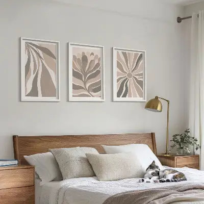 Conjunto de quadros moderno com padrões abstratos de plantas