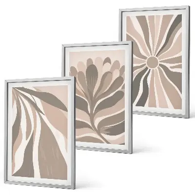 Conjunto de quadros moderno com padrões abstratos de plantas
