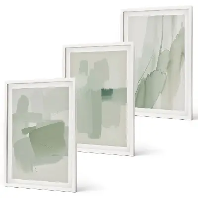 Composição de quadros moderna com padrões abstratos em aquarela