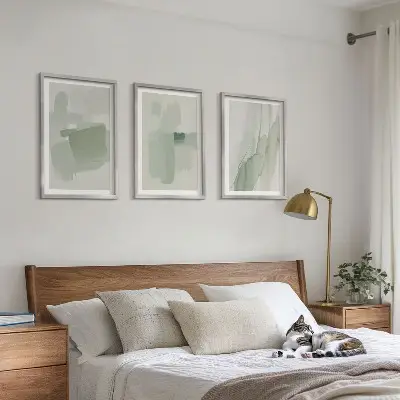 Composição de quadros moderna com padrões abstratos em aquarela