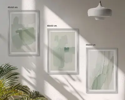 Composição de quadros moderna com padrões abstratos em aquarela