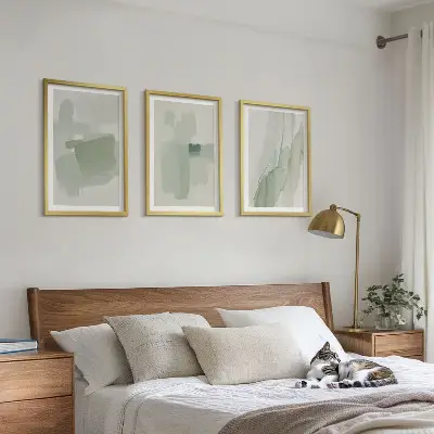 Composição de quadros moderna com padrões abstratos em aquarela