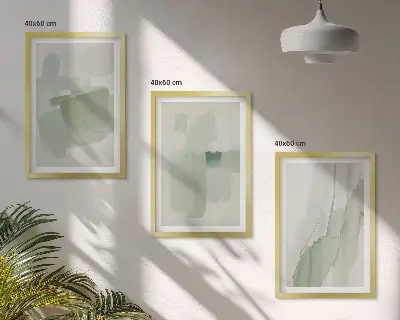 Composição de quadros moderna com padrões abstratos em aquarela