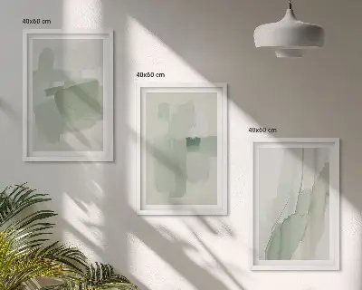 Composição de quadros moderna com padrões abstratos em aquarela