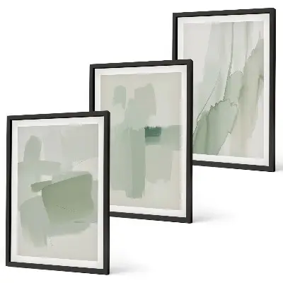 Composição de quadros moderna com padrões abstratos em aquarela