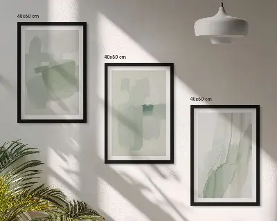 Composição de quadros moderna com padrões abstratos em aquarela