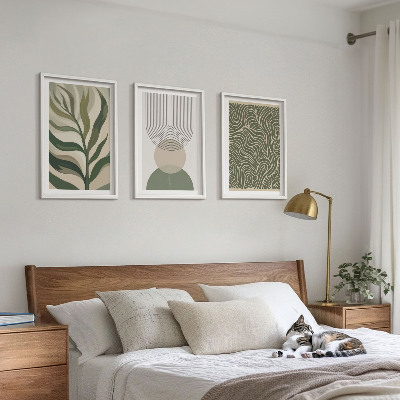 Conjunto de quadros para sala de estar Formas geométricas de folhas