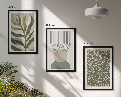 Conjunto de quadros para sala de estar Formas geométricas de folhas
