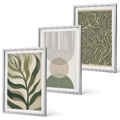 Conjunto de quadros para sala de estar Formas geométricas de folhas
