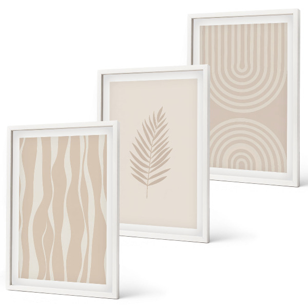 Composição de quadros moderna Padrões de plantas bege