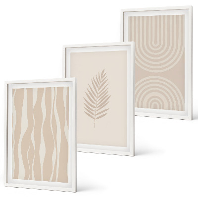 Composição de quadros moderna Padrões de plantas bege