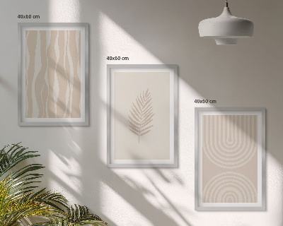 Composição de quadros moderna Padrões de plantas bege