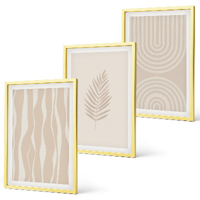 Composição de quadros moderna Padrões de plantas bege