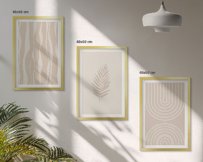 Composição de quadros moderna Padrões de plantas bege