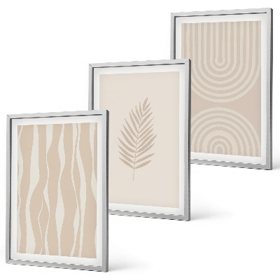 Composição de quadros moderna Padrões de plantas bege