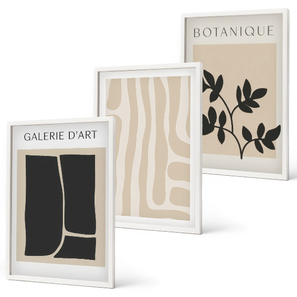 Conjunto de quadros para sala de estar Formas abstratas de plantas