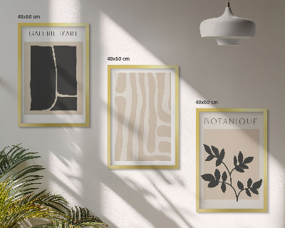 Conjunto de quadros para sala de estar Formas abstratas de plantas