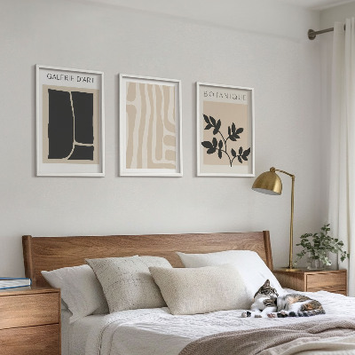 Conjunto de quadros para sala de estar Formas abstratas de plantas