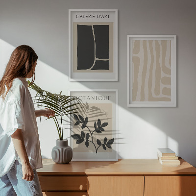 Conjunto de quadros para sala de estar Formas abstratas de plantas