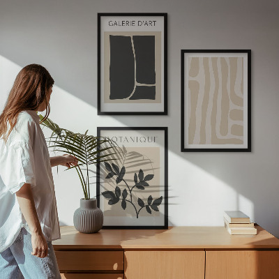 Conjunto de quadros para sala de estar Formas abstratas de plantas