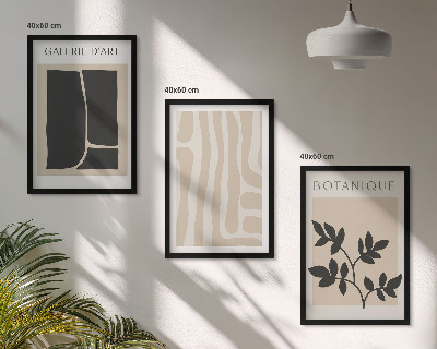 Conjunto de quadros para sala de estar Formas abstratas de plantas