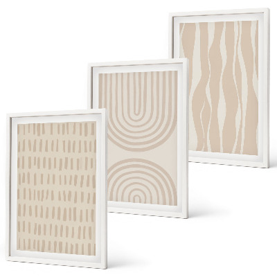 Composição de quadros moderna Padrões abstratos em tons de bege