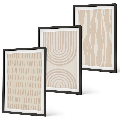 Composição de quadros moderna Padrões abstratos em tons de bege
