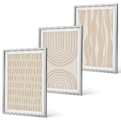 Composição de quadros moderna Padrões abstratos em tons de bege