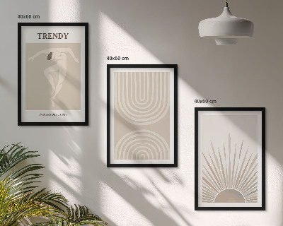 Conjunto de quadros para sala de estar Pôsteres abstratos boho em tons pastel
