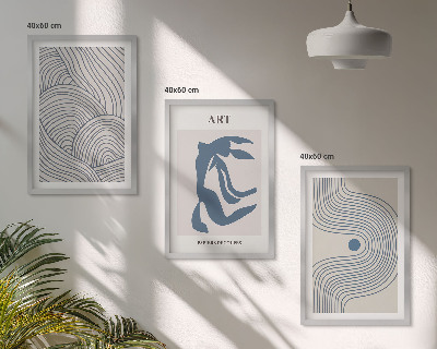 Composição de quadros moderna Linhas azuis abstratas