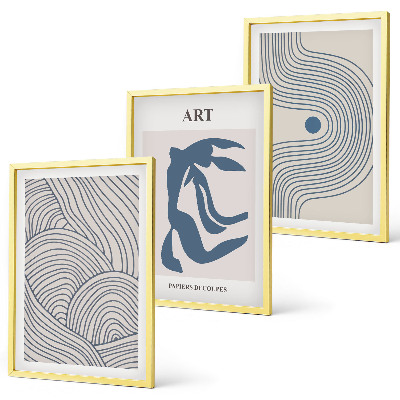 Composição de quadros moderna Linhas azuis abstratas