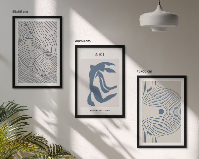 Composição de quadros moderna Linhas azuis abstratas