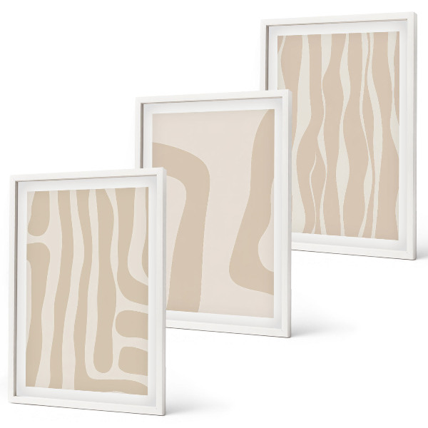 Conjunto de quadros para sala de estar Padrões boho abstratos