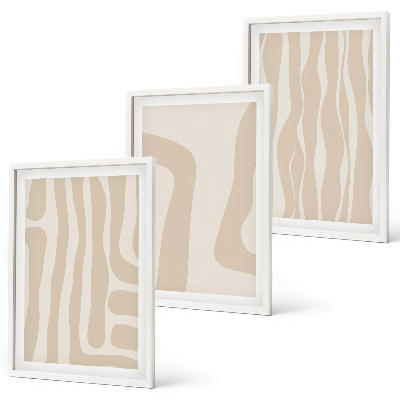 Conjunto de quadros para sala de estar Padrões boho abstratos