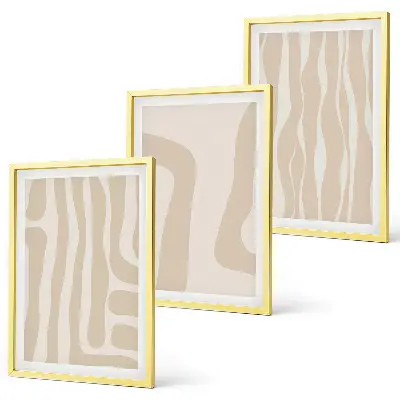 Conjunto de quadros para sala de estar com padrões boho abstratos
