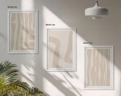Conjunto de quadros para sala de estar com padrões boho abstratos