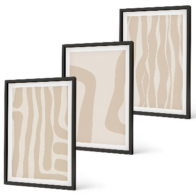 Conjunto de quadros para sala de estar Padrões boho abstratos