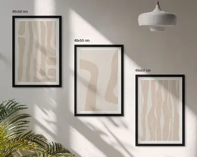 Conjunto de quadros para sala de estar com padrões boho abstratos