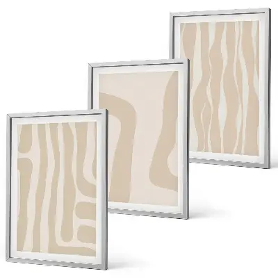 Conjunto de quadros para sala de estar com padrões boho abstratos