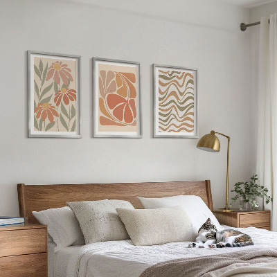 Composição de quadros moderna Flores abstratas em tons pastel