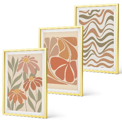 Composição de quadros moderna Flores abstratas em tons pastel