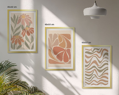 Composição de quadros moderna Flores abstratas em tons pastel