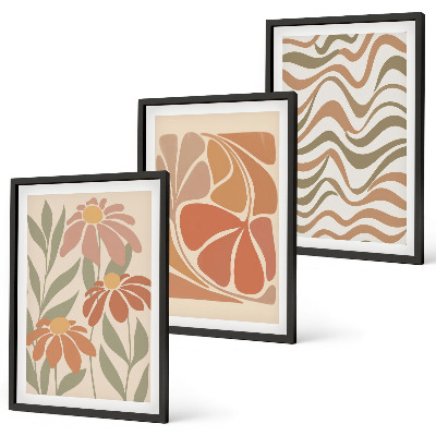 Composição de quadros moderna Flores abstratas em tons pastel