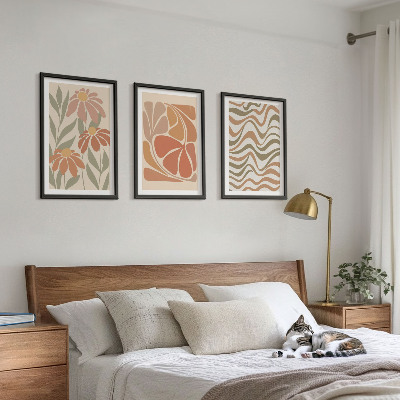 Composição de quadros moderna Flores abstratas em tons pastel