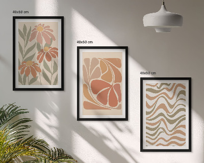 Composição de quadros moderna Flores abstratas em tons pastel